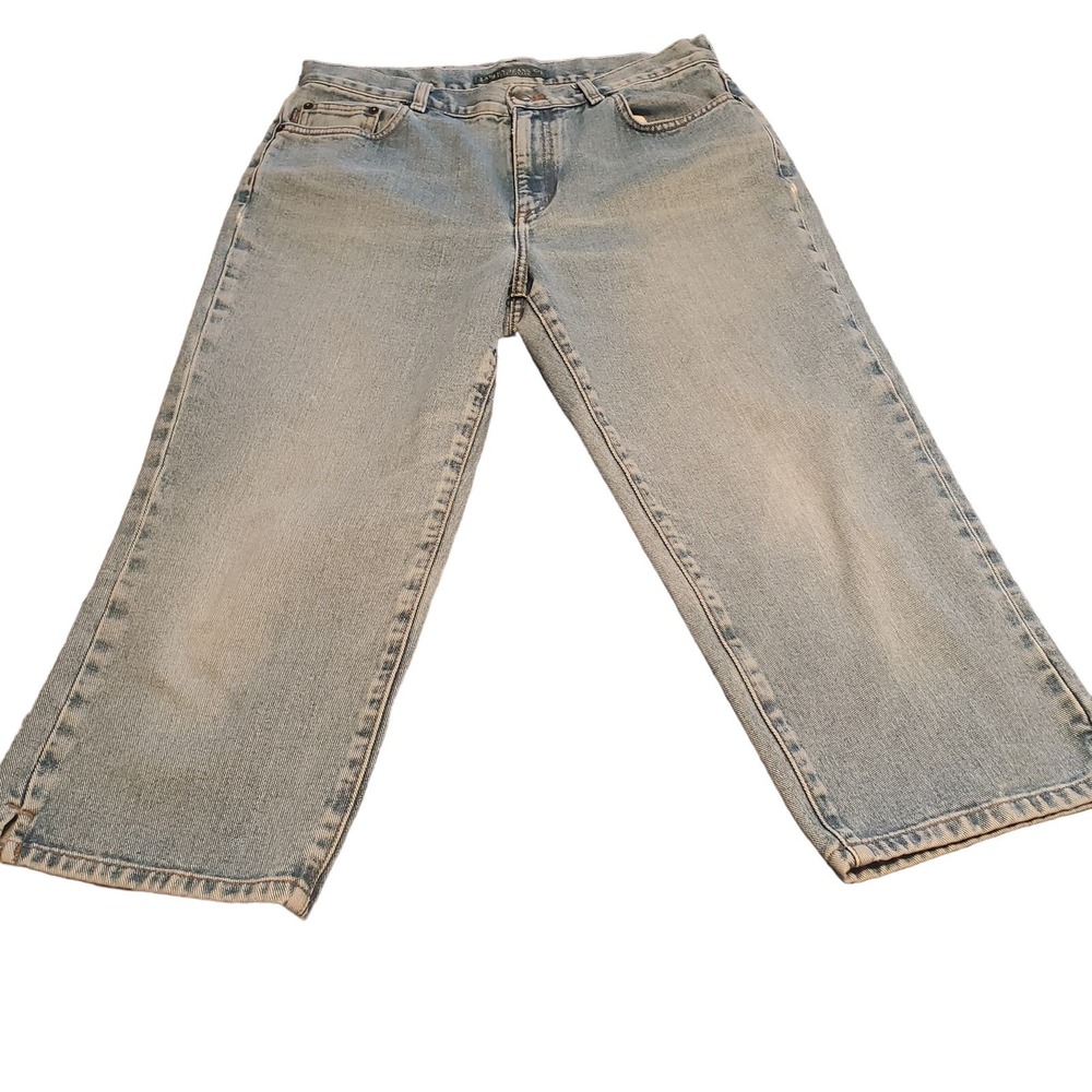 Ralph Lauren Jeans Size 10 Light Wash 100% Cotton High Rise Capri TINY FLAW